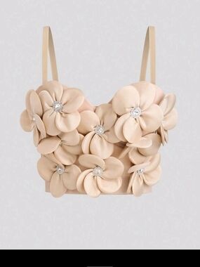 Floral Appliqué Nude bustier